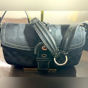 *** SOLD *** Authentic Coach Black on Black Shoulder Bag!!